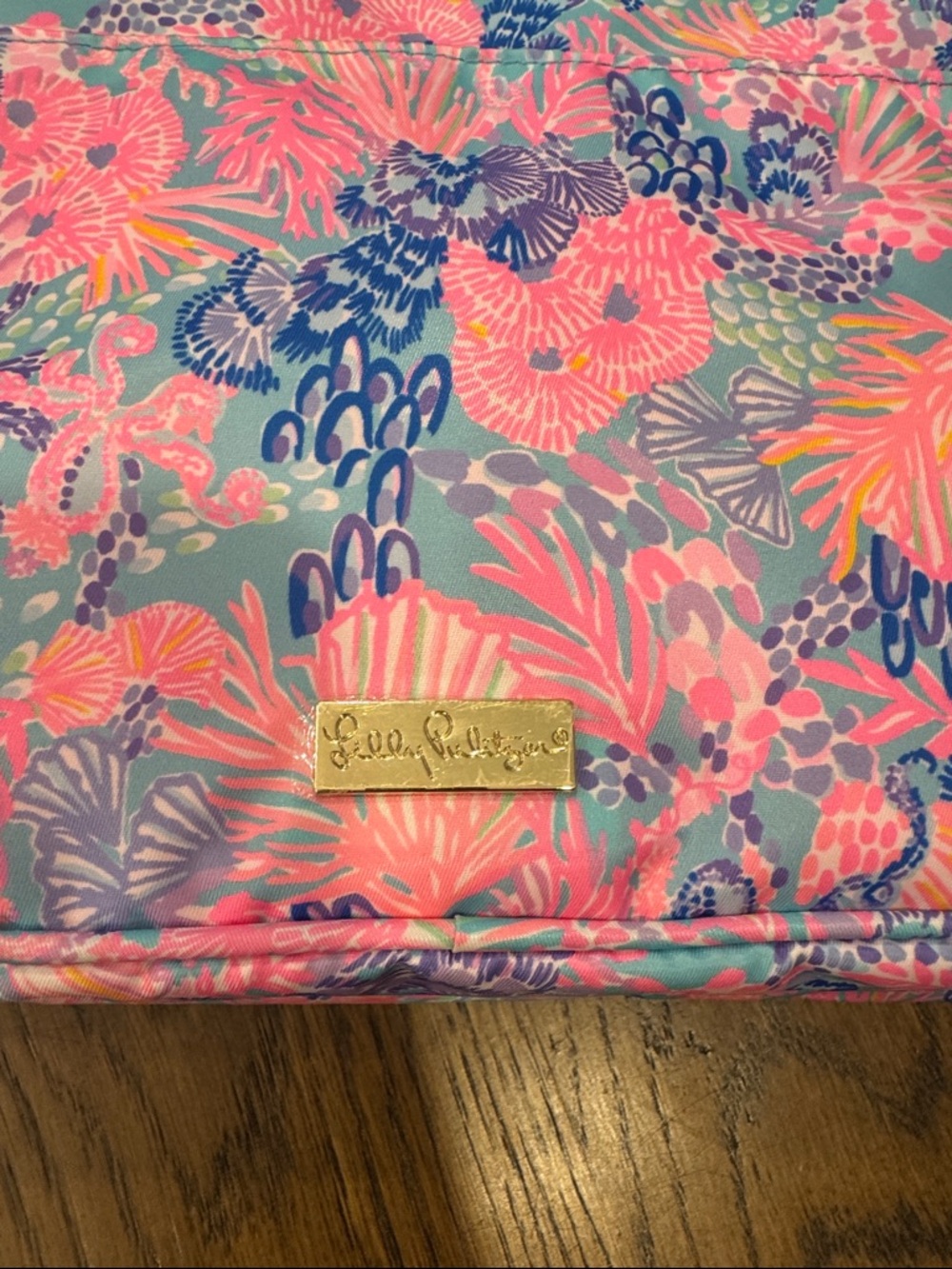 Lilly Pulitzer Pink, Aqua & Purple Floral Cosmetic Pouch - Picture 3 of 8